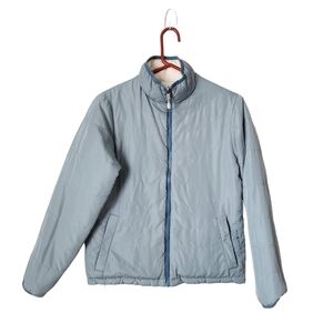 BLACK DIAMOND reversible goose down puffer jacket in sky blue‎ / white size S